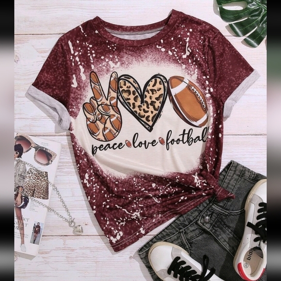 Tops - Brown Football Graphic Tee